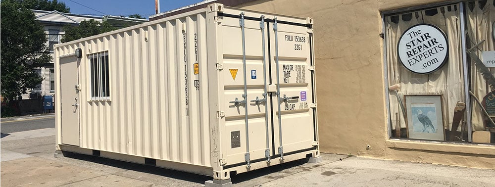 Image of a modified shipping container office