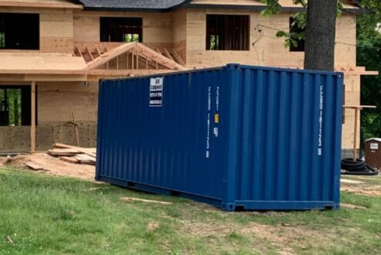 Construction Site with Container Rentals